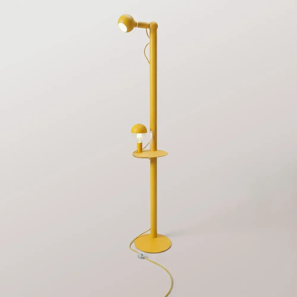 Rocco XXL - Lampadaire avec Ampoule Maria et Camo - Jaune