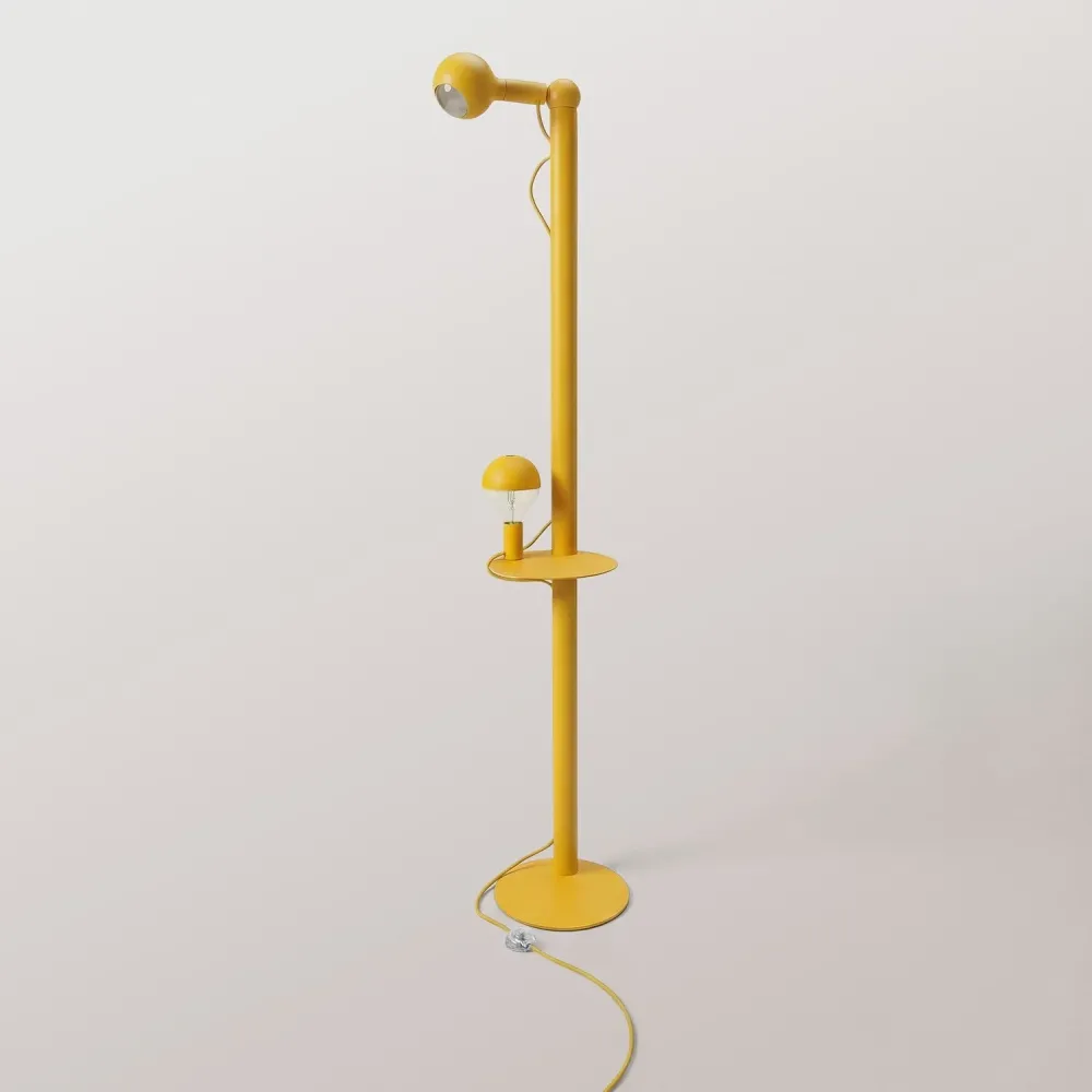 Rocco XXL - Lampadaire avec Ampoule Maria et Camo - Jaune
