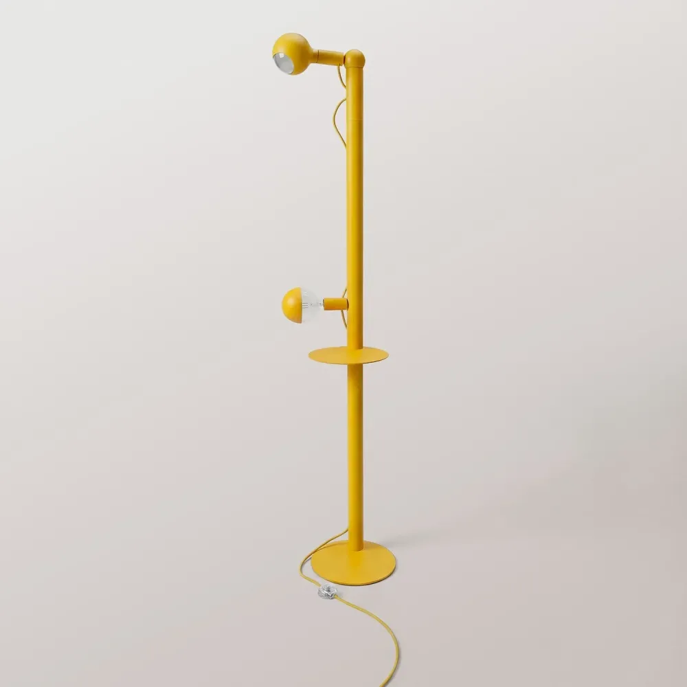 Rocco XXL - Lampadaire avec Ampoule Maria et Camo - Jaune
