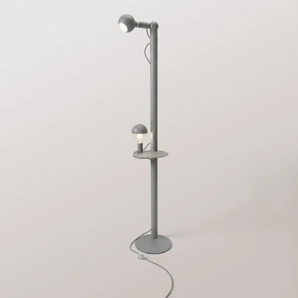 Rocco XXL - Lampadaire avec Ampoule Maria et Camo - Gris