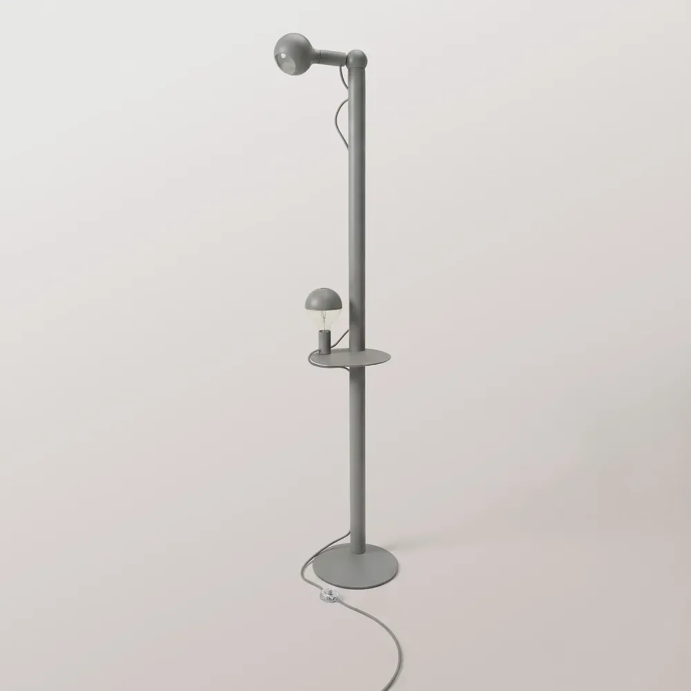Rocco XXL - Lampadaire avec Ampoule Maria et Camo - Gris
