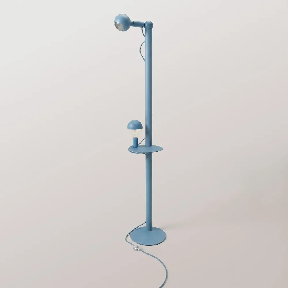 Rocco XXL - Lampadaire avec Fiche UK et Ampoule Maria et Camo - Bleu