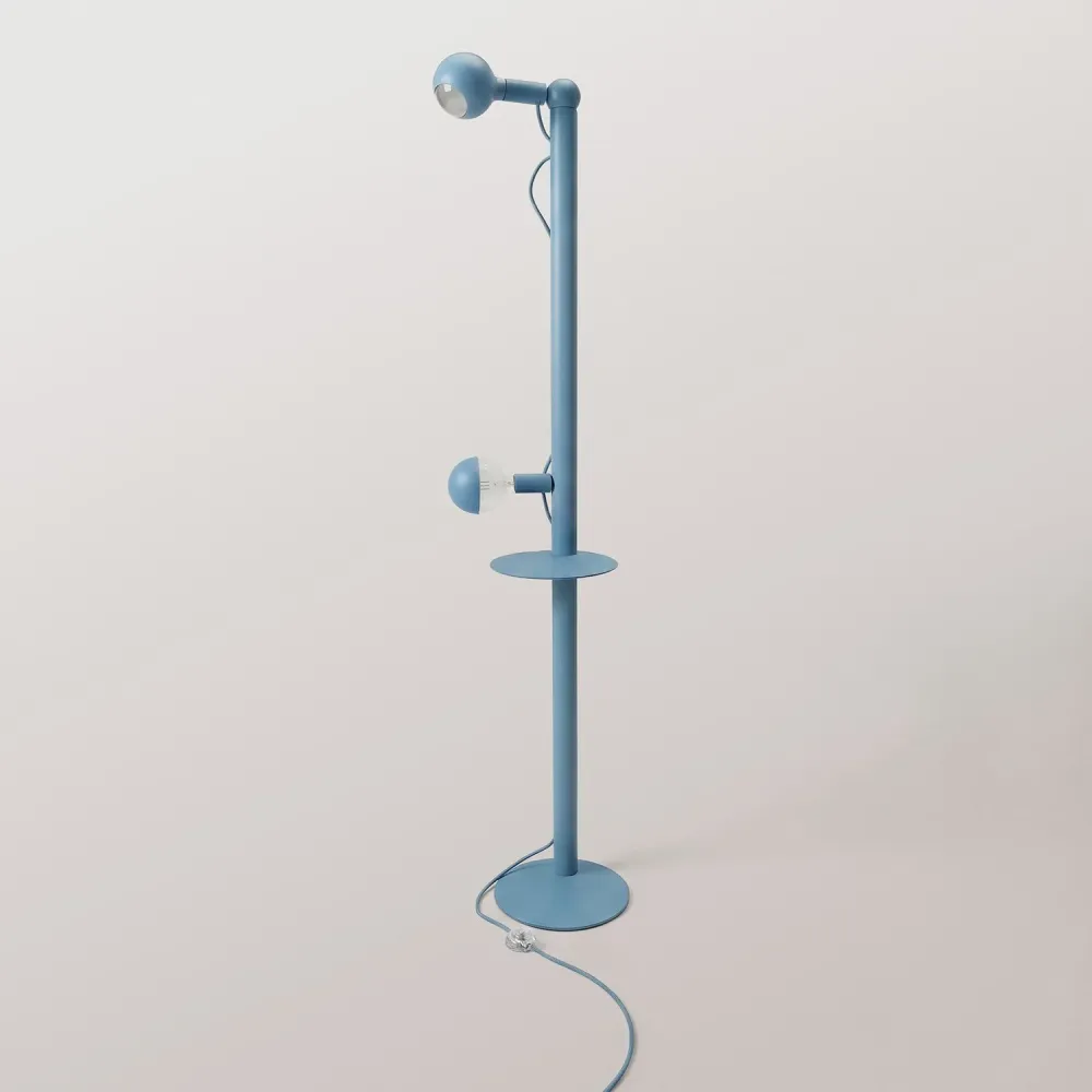 Rocco XXL - Lampadaire avec Fiche UK et Ampoule Maria et Camo - Bleu