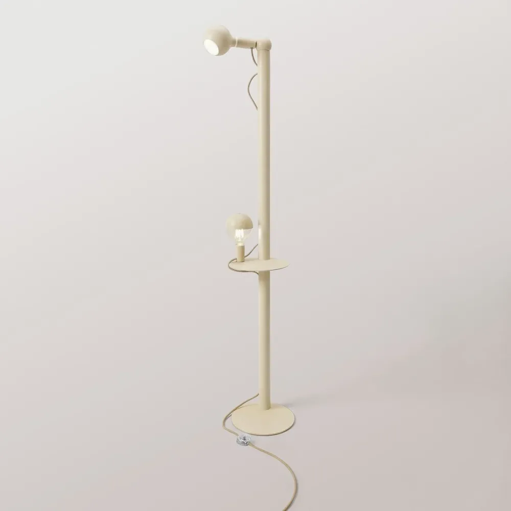 Rocco XXL - Lampe sur pied avec Ampoule Maria et Camo - Crème