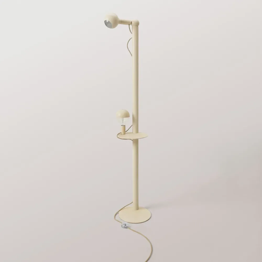 Rocco XXL - Lampe sur pied avec Ampoule Maria et Camo - Crème
