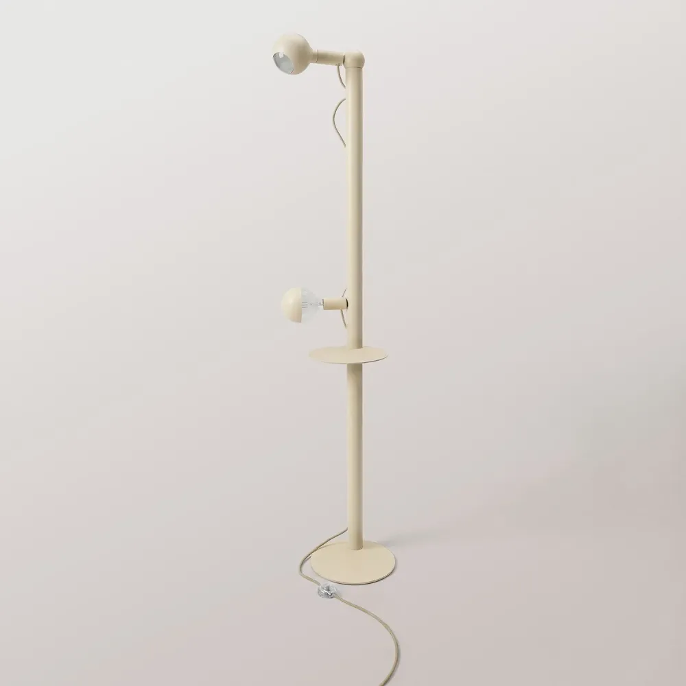 Rocco XXL - Lampe sur pied avec Ampoule Maria et Camo - Crème