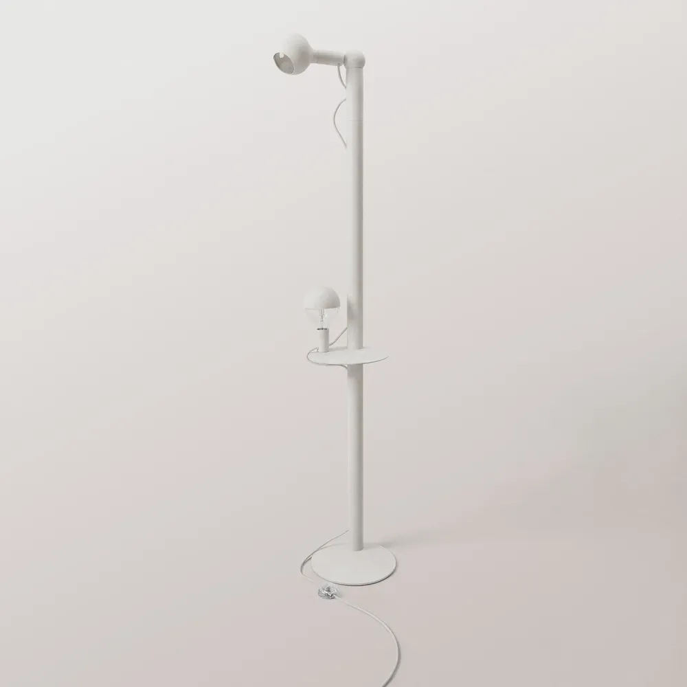 Rocco XXL - Lampe sur pied avec ampoule Maria et Camo - Blanc