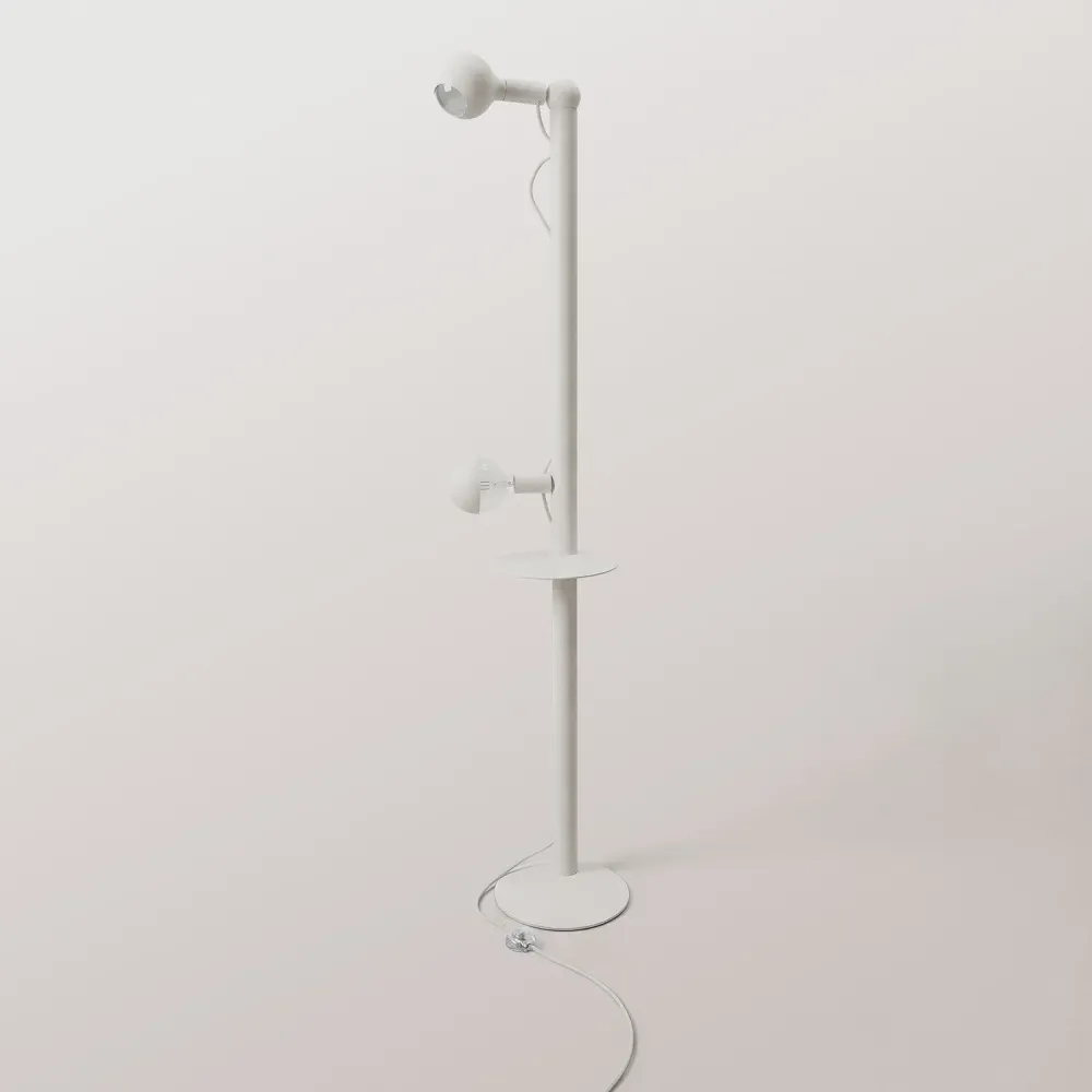 Rocco XXL - Lampe sur pied avec ampoule Maria et Camo - Blanc