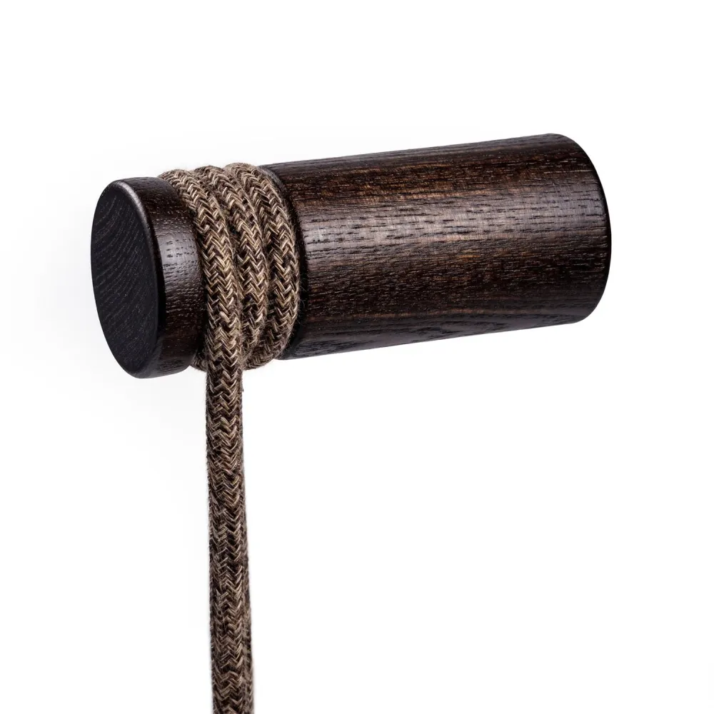 Rolé, passe-câble en bois, fixation murale pour suspension - Effet Wengé