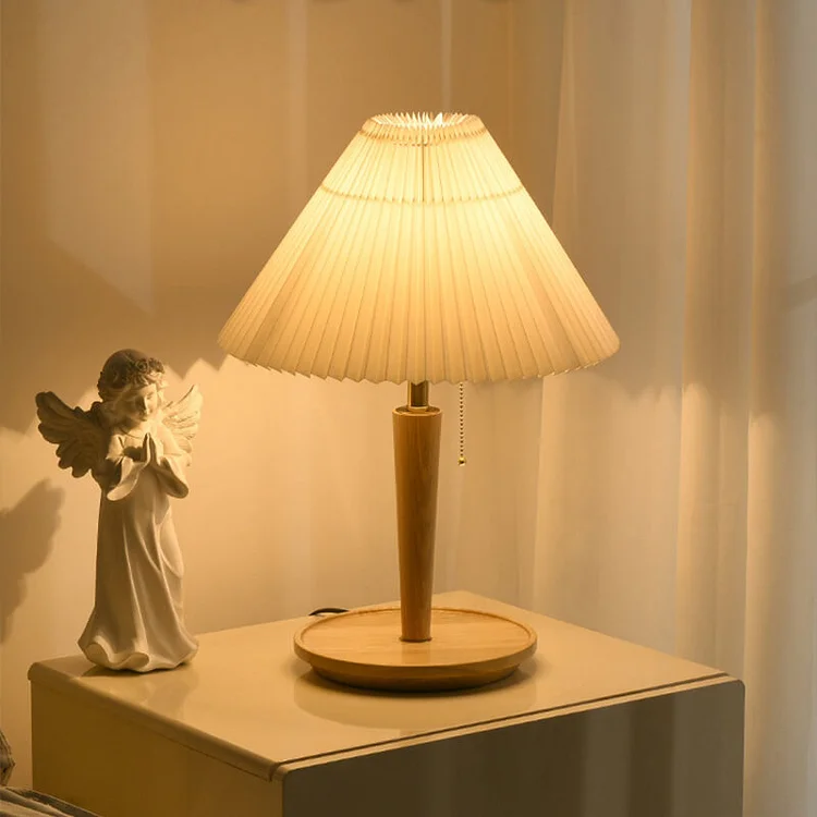 RétroBois – Lampe Plissée en Bois pour Ambiance Nostalgique