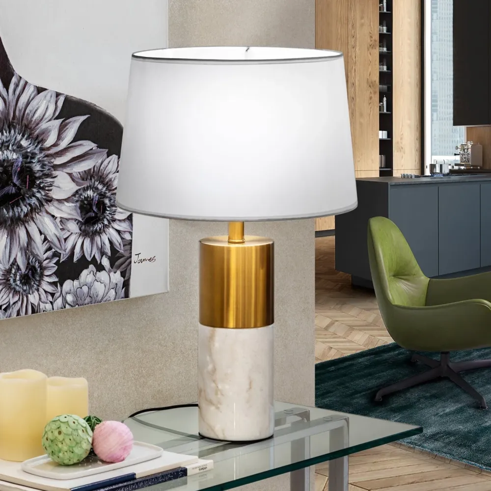 Lampe de table Schuller LUCIAN 1L H 61cm, marbre blanc E27