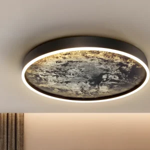 Schuller Stone LED Ceiling Light CCT Black 60D 803359