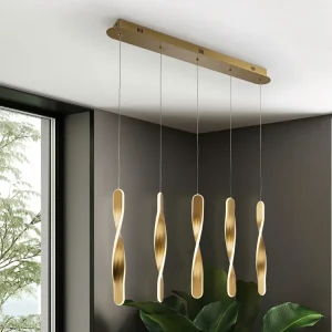 Schuller Twist 5-Light Gold Pendant Ceiling Lamp 219527
