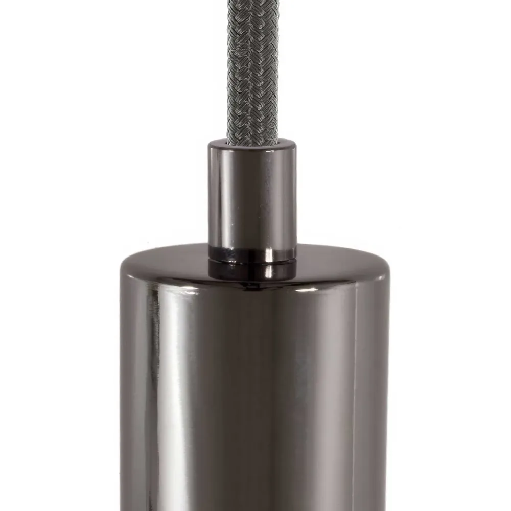 Serre-câble cylindrique en métal complet avec tige, écrou et rondelle - Noir perle
