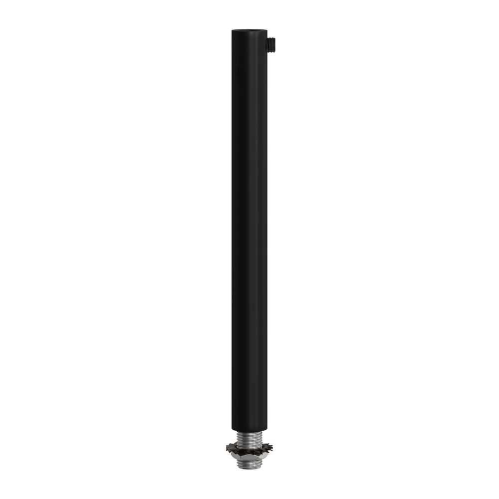 Serre-câble cylindrique en métal longueur 15 cm complet avec tige, écrou et rondelle - Noir