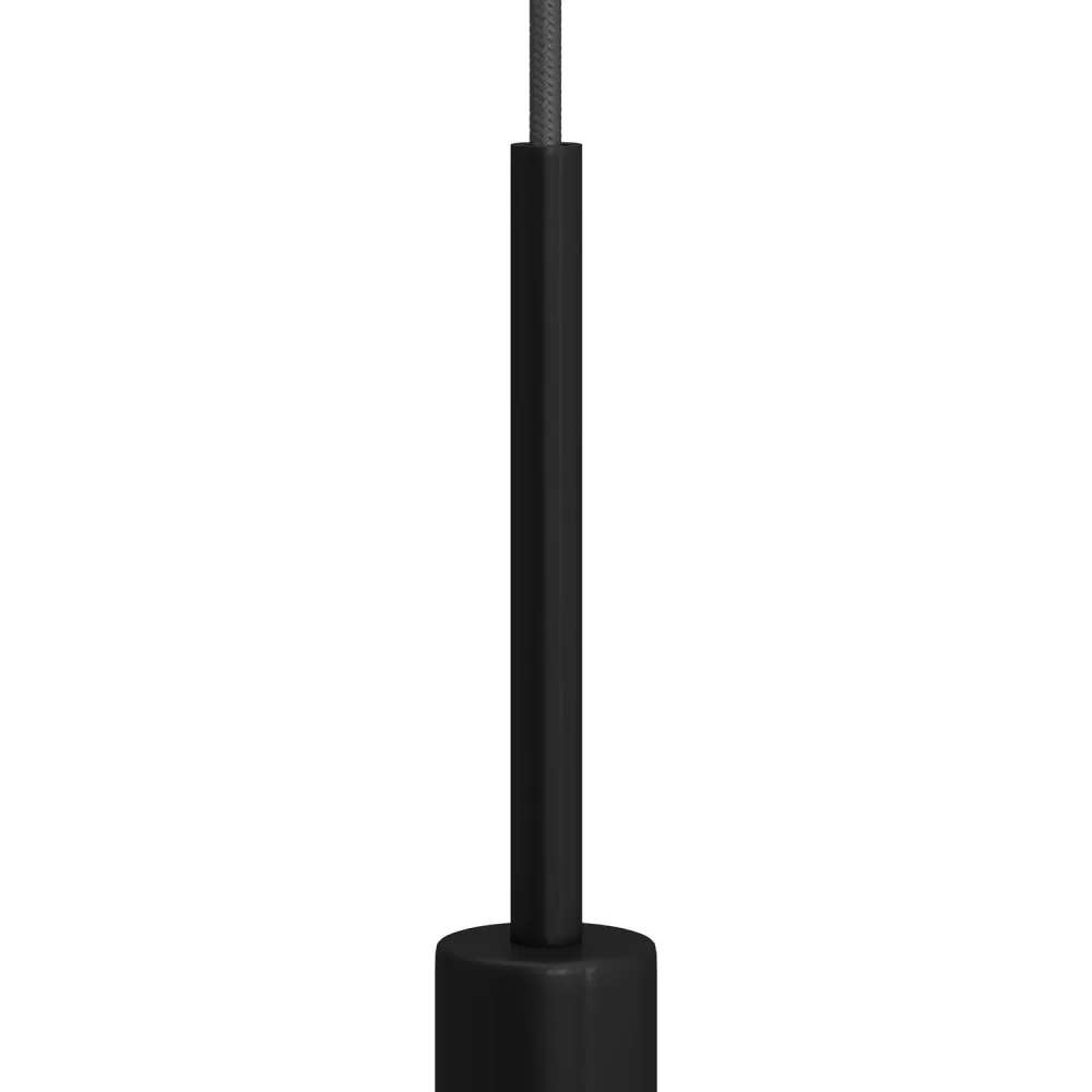 Serre-câble cylindrique en métal longueur 15 cm complet avec tige, écrou et rondelle - Noir