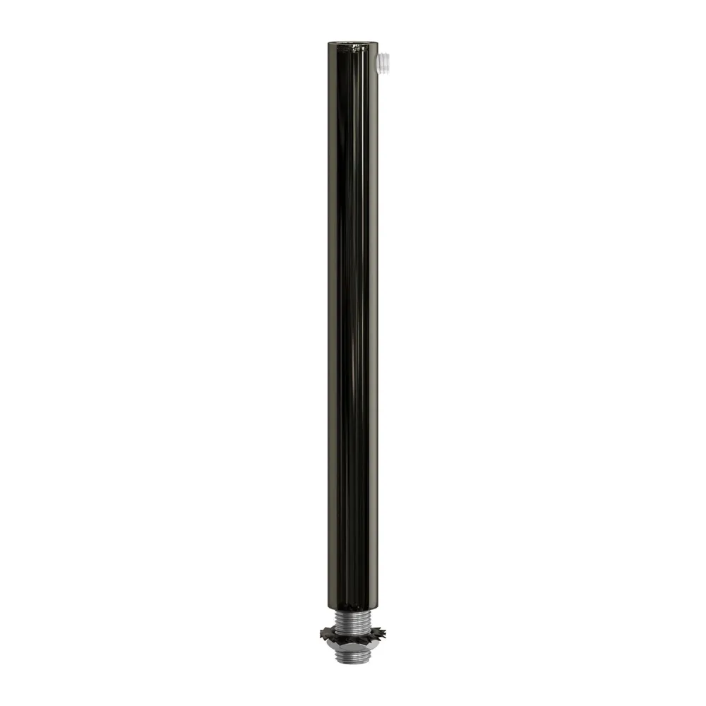 Serre-câble cylindrique en métal longueur 15 cm complet avec tige, écrou et rondelle - Noir perle