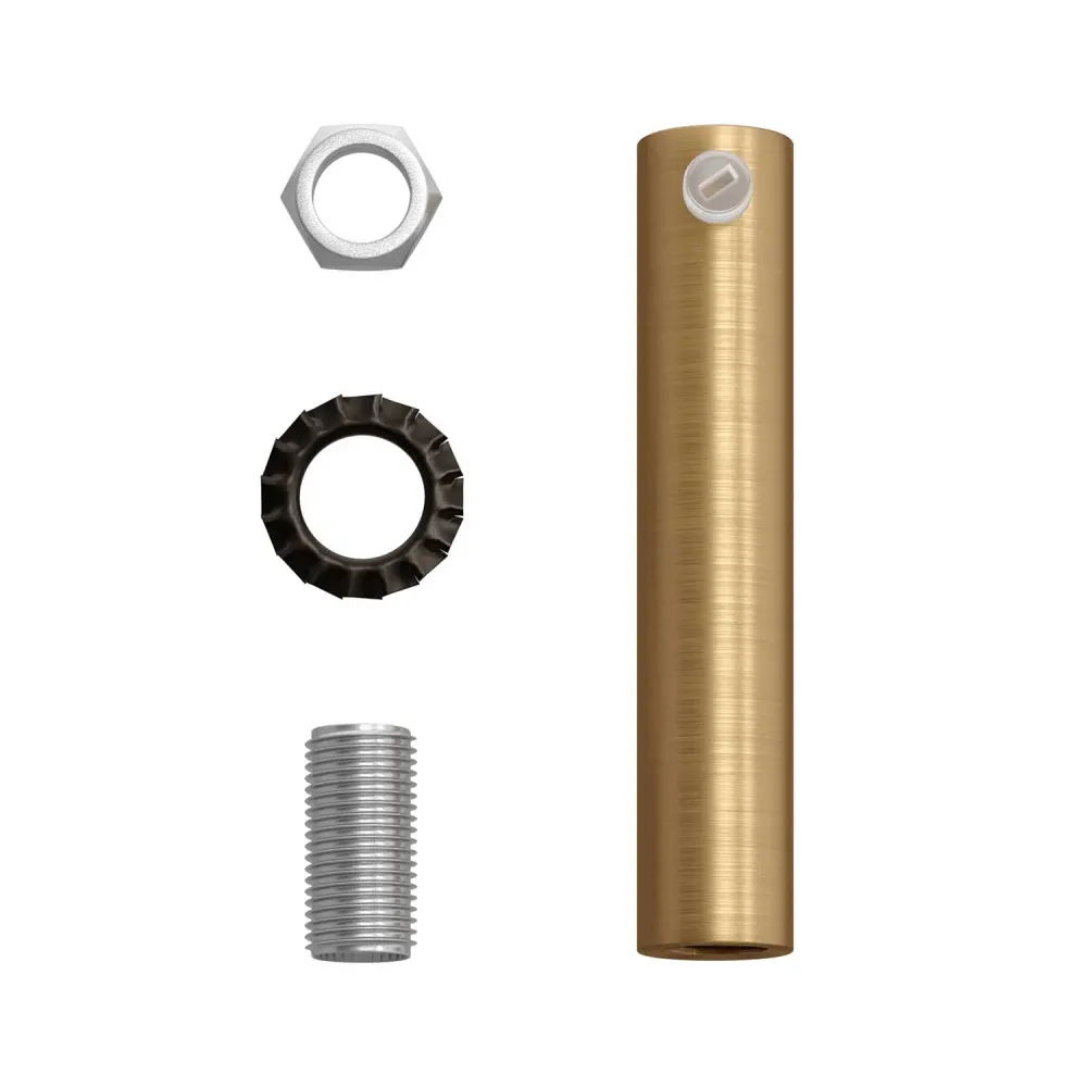 Serre-câble cylindrique en métal longueur 7 cm complet avec tige, écrou et rondelle - Bronze satiné