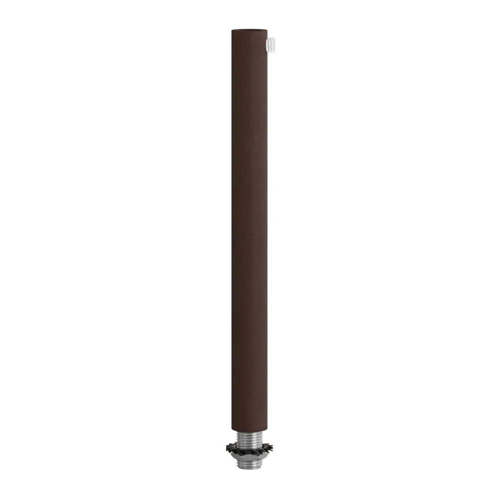 Serre-câble cylindrique en métal longueur 15 cm complet avec tige, écrou et rondelle - Rouille foncée laquée