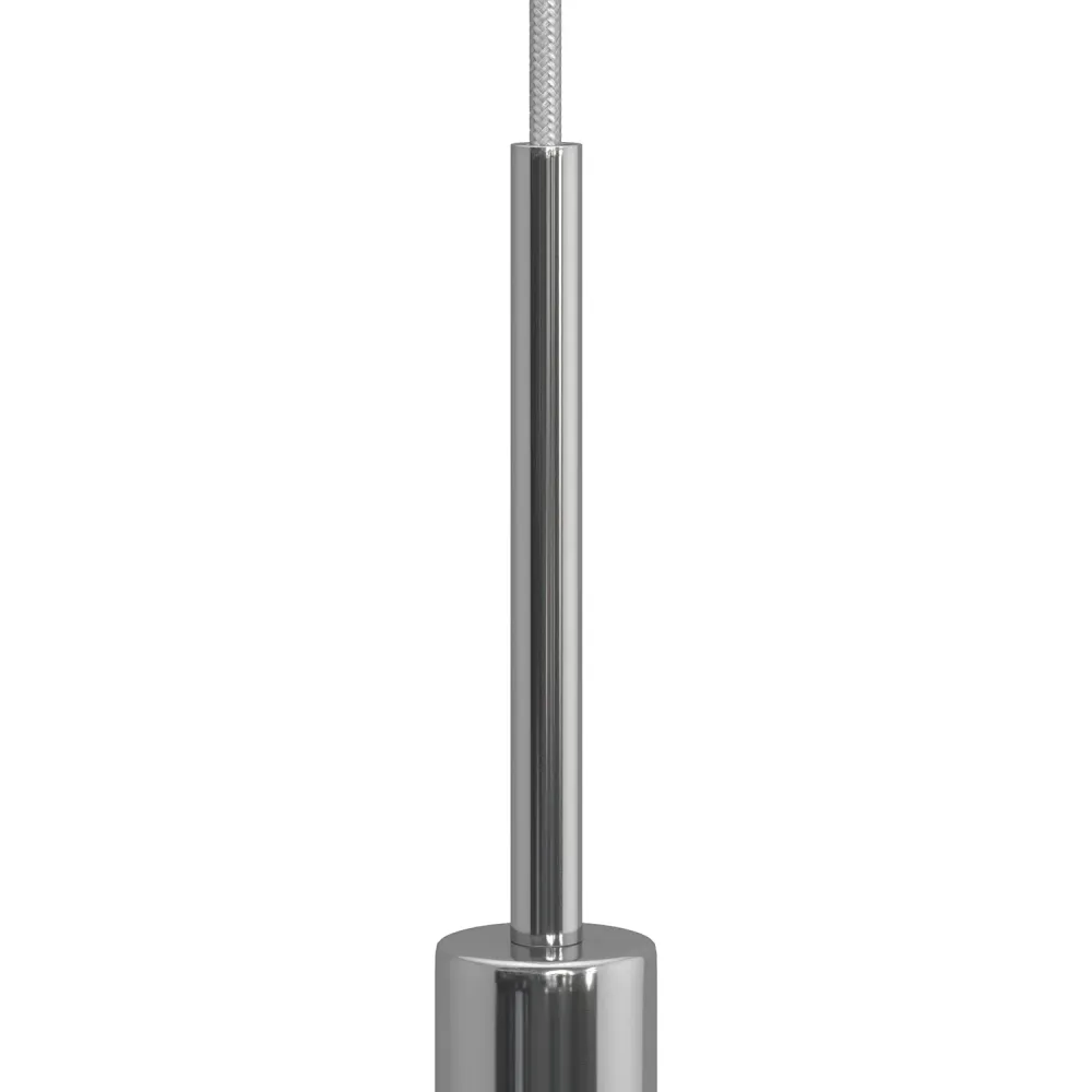 Serre-câble cylindrique en métal longueur 15 cm complet avec tige, écrou et rondelle - Chrome