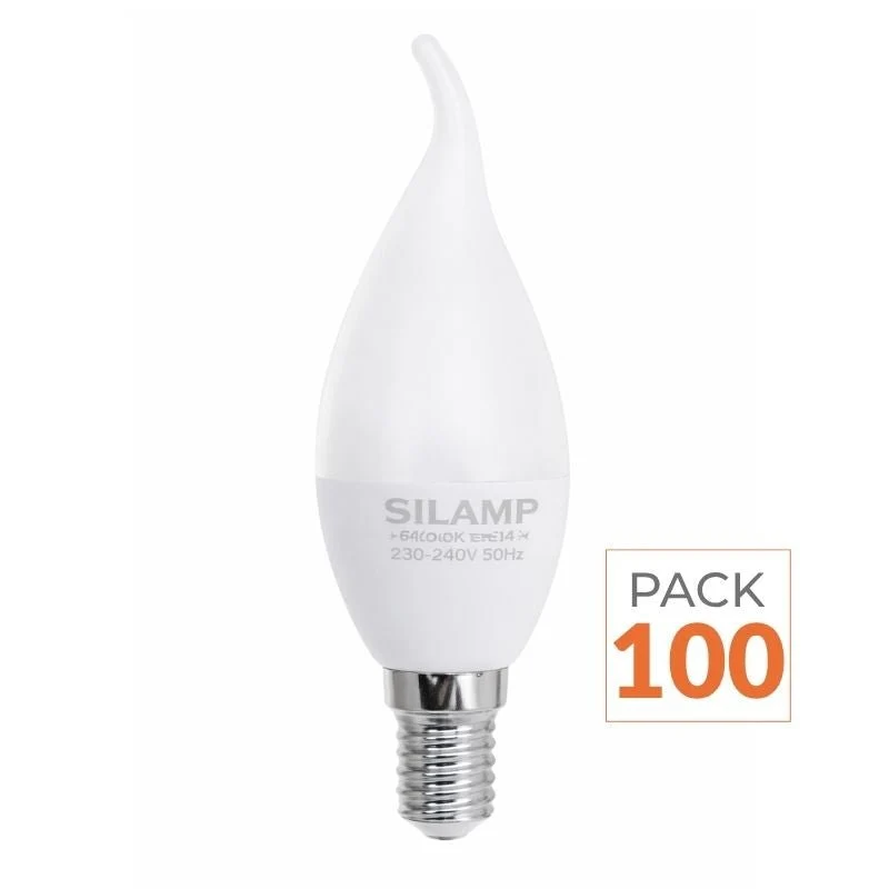 Ampoule LED E14 Flamme 8W 220V Ø38mm (Pack de 100) Silamp
