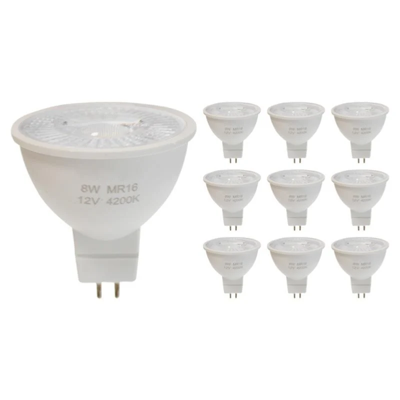 Ampoule LED GU5.3 / MR16 12V 8W SMD 80° (Pack de 10) Silamp