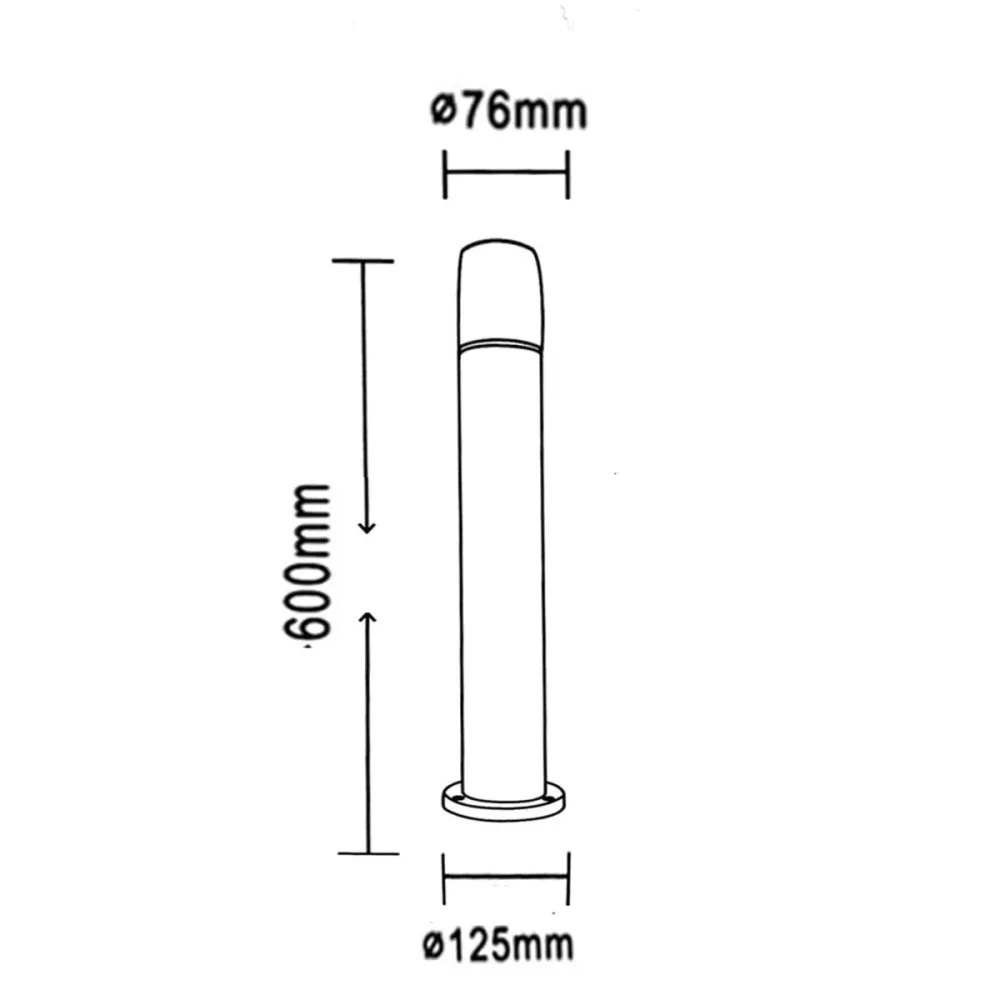Borne Extérieure 60cm 220V IP65 ARGENT pour Ampoule E27 (Pack de 6) Silamp