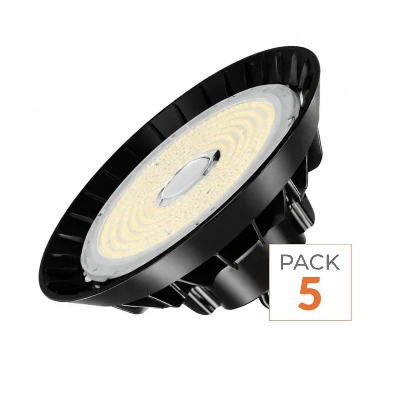 Cloche LED Industrielle 200W 120° NOIR (Pack de 5) Silamp