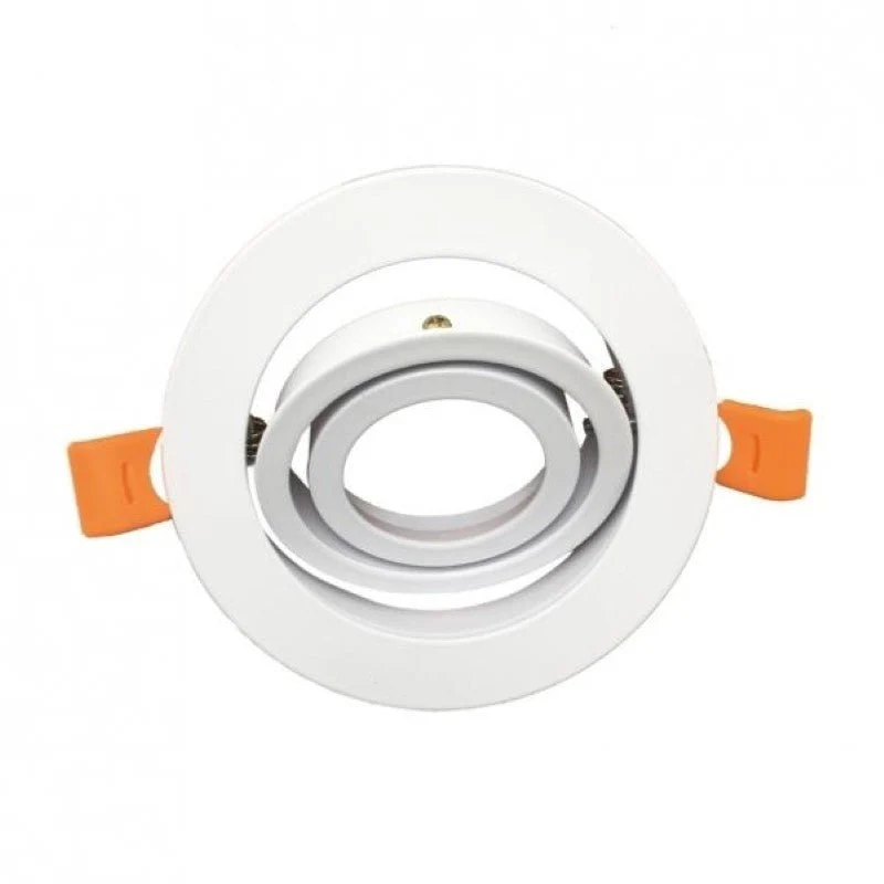 Support Spot GU10 LED Rond Blanc 110mm Orientable Silamp