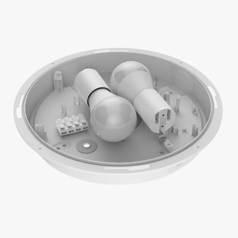Pack de 10 - Hublot LED IP65 IK10 ø30 cm avec Détecteur pour 2 Ampoules E27 Silumen