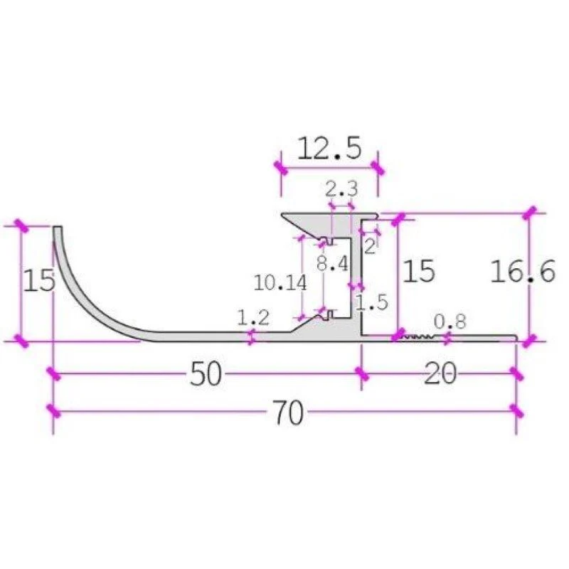 Profilé Aluminium Doré 2m pour Ruban LED Silumen