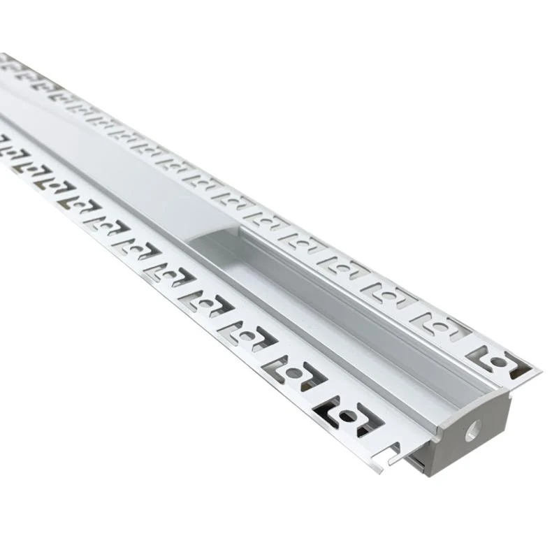 Profilé Aluminium encastré 1m pour Ruban LED Double Couvercle Blanc Opaque Silumen