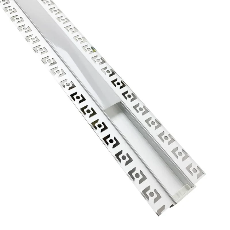 Profilé Aluminium encastré 1m pour Ruban LED Double Couvercle Blanc Opaque Silumen