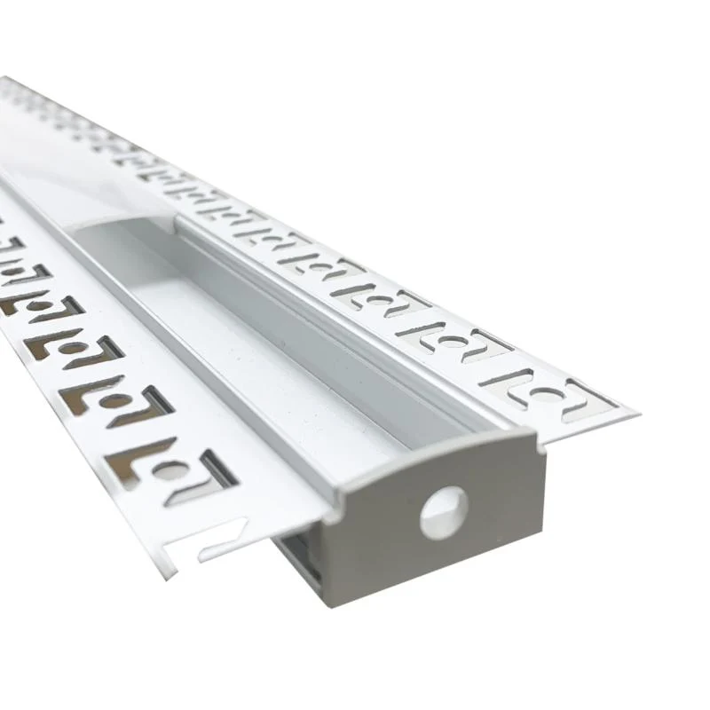 Profilé Aluminium encastré 1m pour Ruban LED Double Couvercle Blanc Opaque Silumen