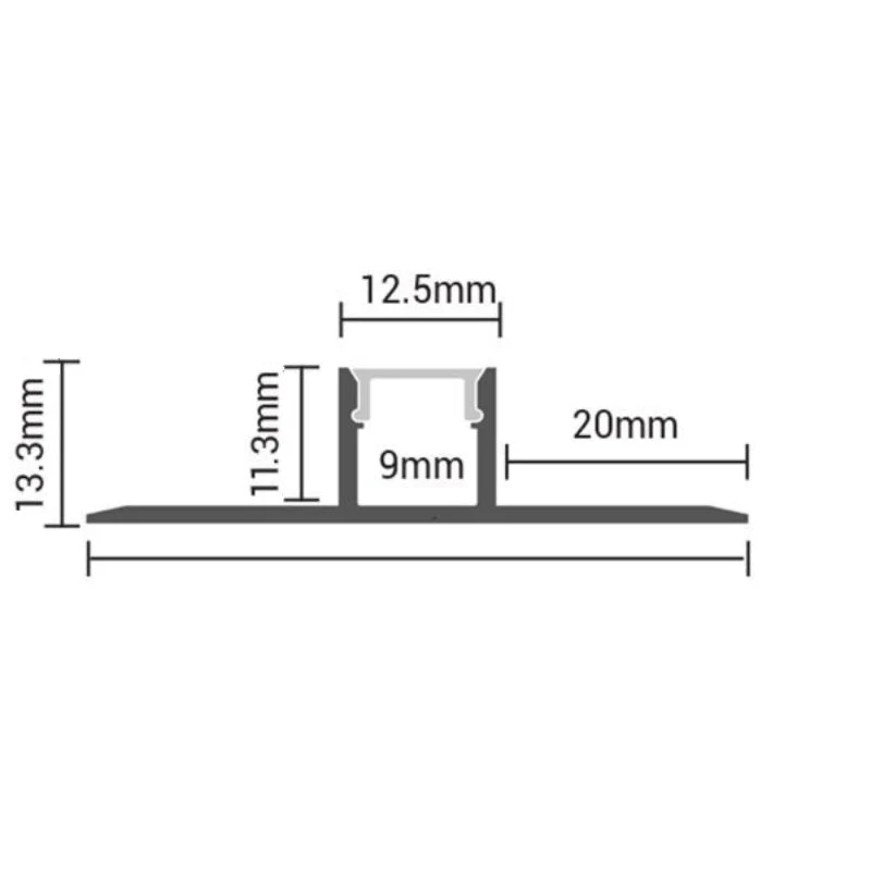 Profilé Aluminium Encastrable 2m pour Ruban LED Silumen