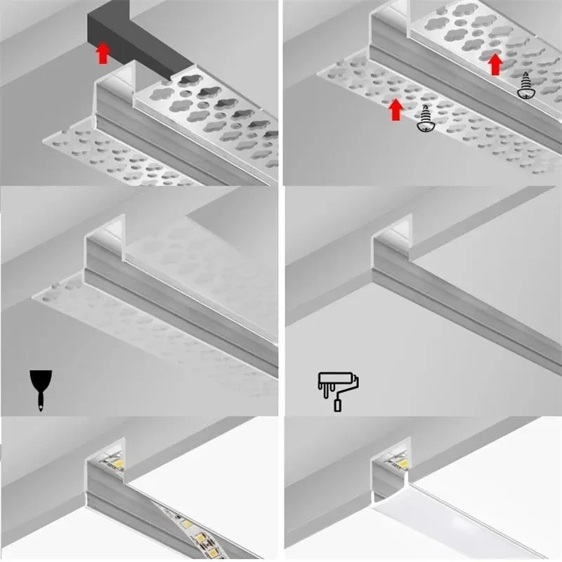 Profilé Aluminium Encastrable 2m pour Ruban LED Silumen