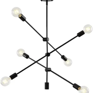 Spoutnik Lustre Plafonnier Plafonnier 6 lumières Moyen-Century Moderne Angle Réglable Pendentif Lumière Lumière pour Chamb...