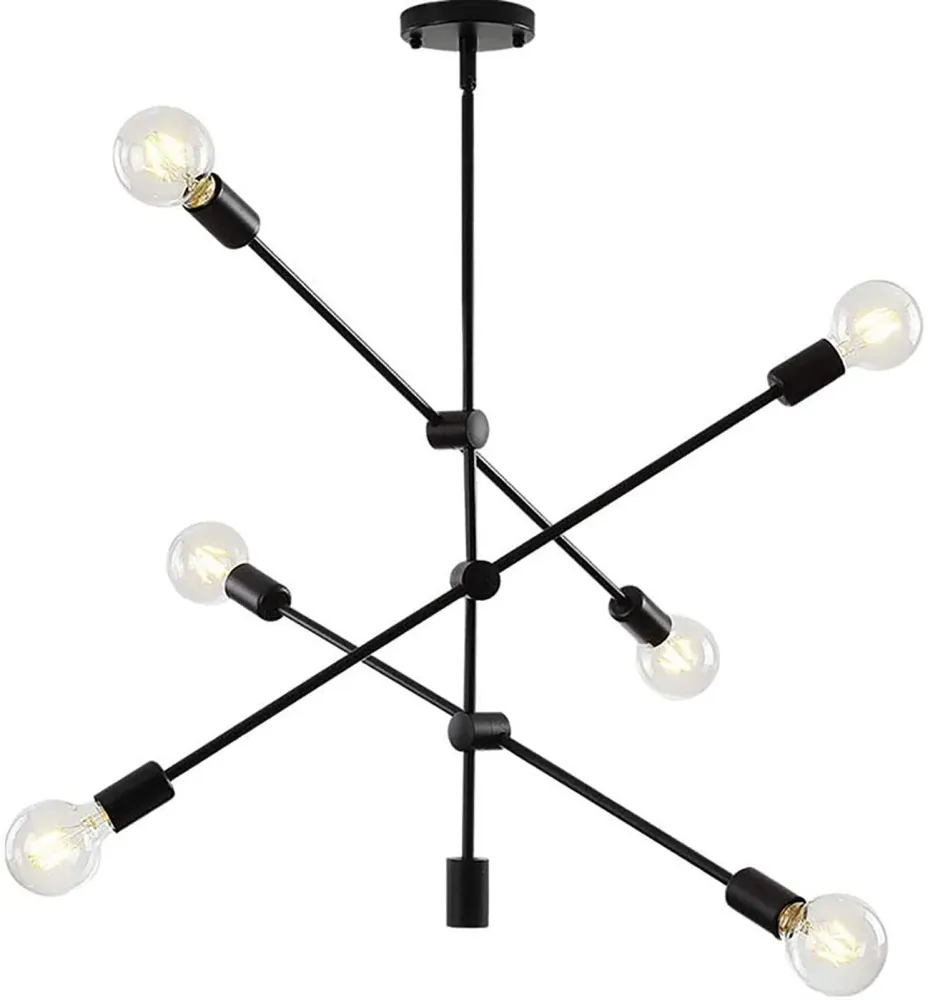 Spoutnik Lustre Plafonnier Plafonnier 6 lumières Moyen-Century Moderne Angle Réglable Pendentif Lumière Lumière pour Chamb...