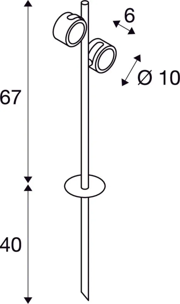 SLV Lampe d'extérieur SITRA 360 SPIKE IP44 Anthracite - 67 cm de hauteur