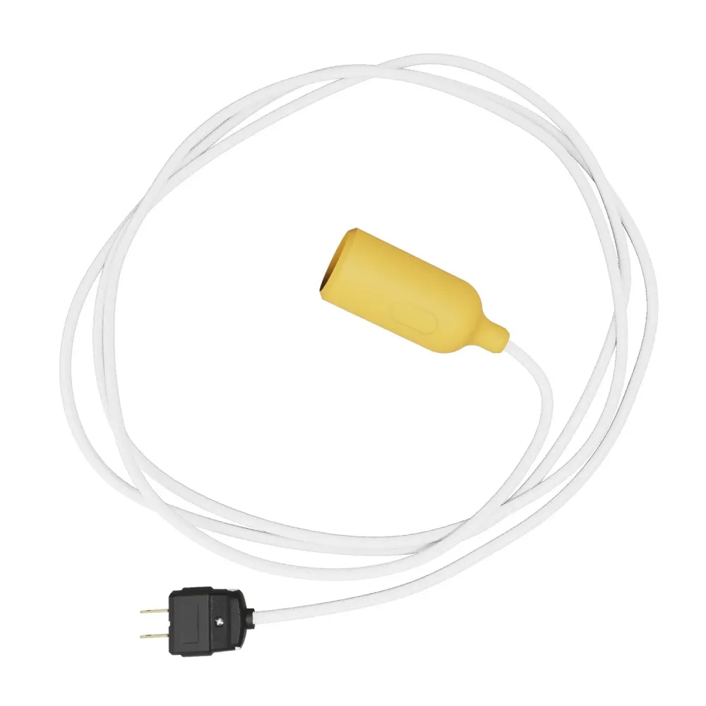 Snake - Lampe en silicone avec interrupteur et prise Jaune