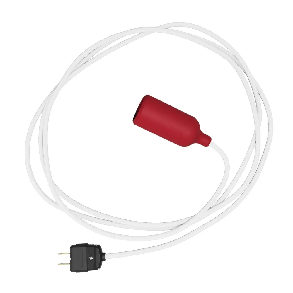 Snake - Lampe silicone avec interrupteur et prise Rouge