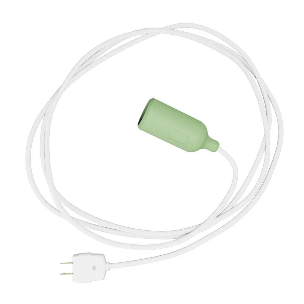 Snake - Lampe silicone avec interrupteur et prise Vert Prairie
