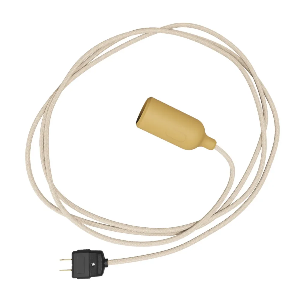 Snake - Lampe silicone avec interrupteur et prise Moutarde