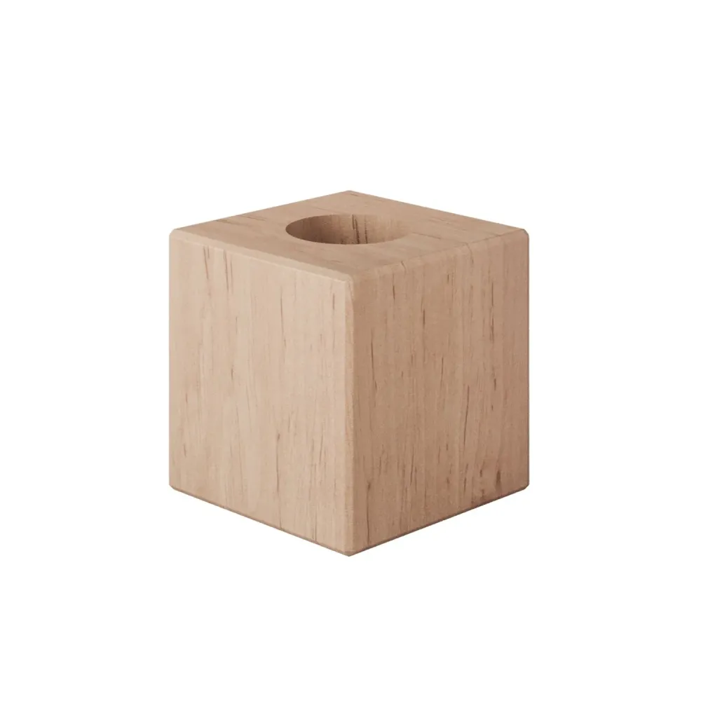 Socle de lampe en bois - Cube