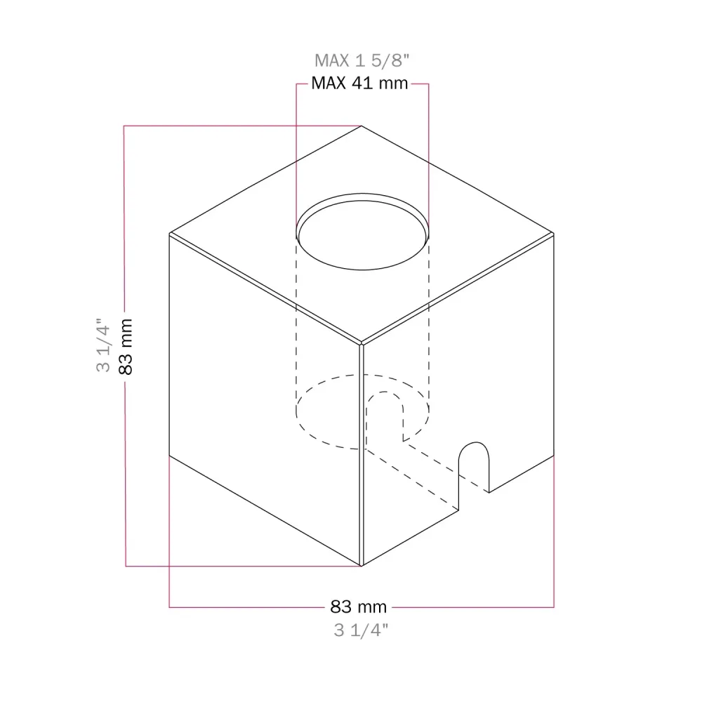 Socle de lampe en bois - Cube