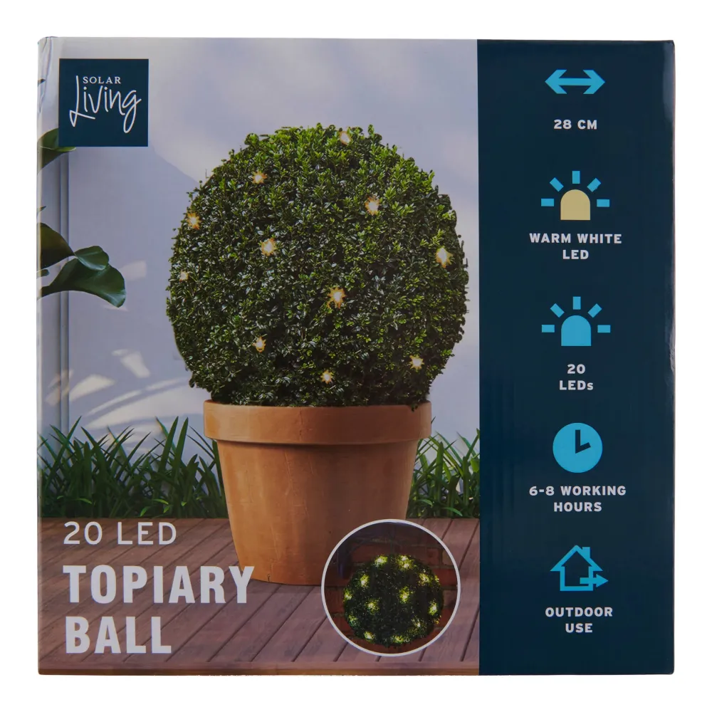 Boule topiaire solaire Solar Living, 11 po x 11 po