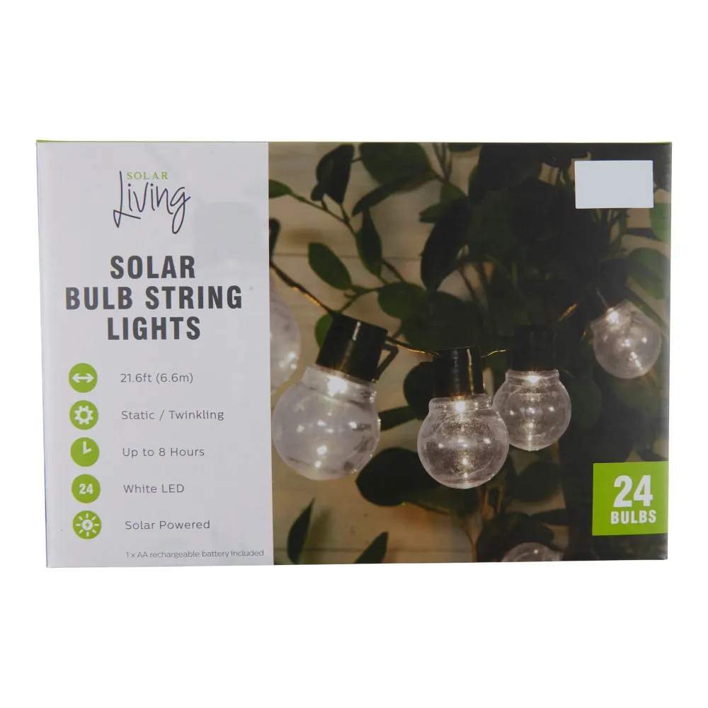 Guirlande lumineuse avec ampoules à l'énergie solaire Solar Living, 21,6 pi