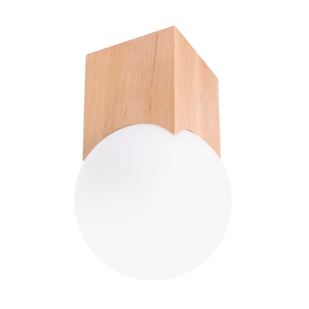 Plafonnier Sollux Lighting Solis 1L G9 en bois naturel