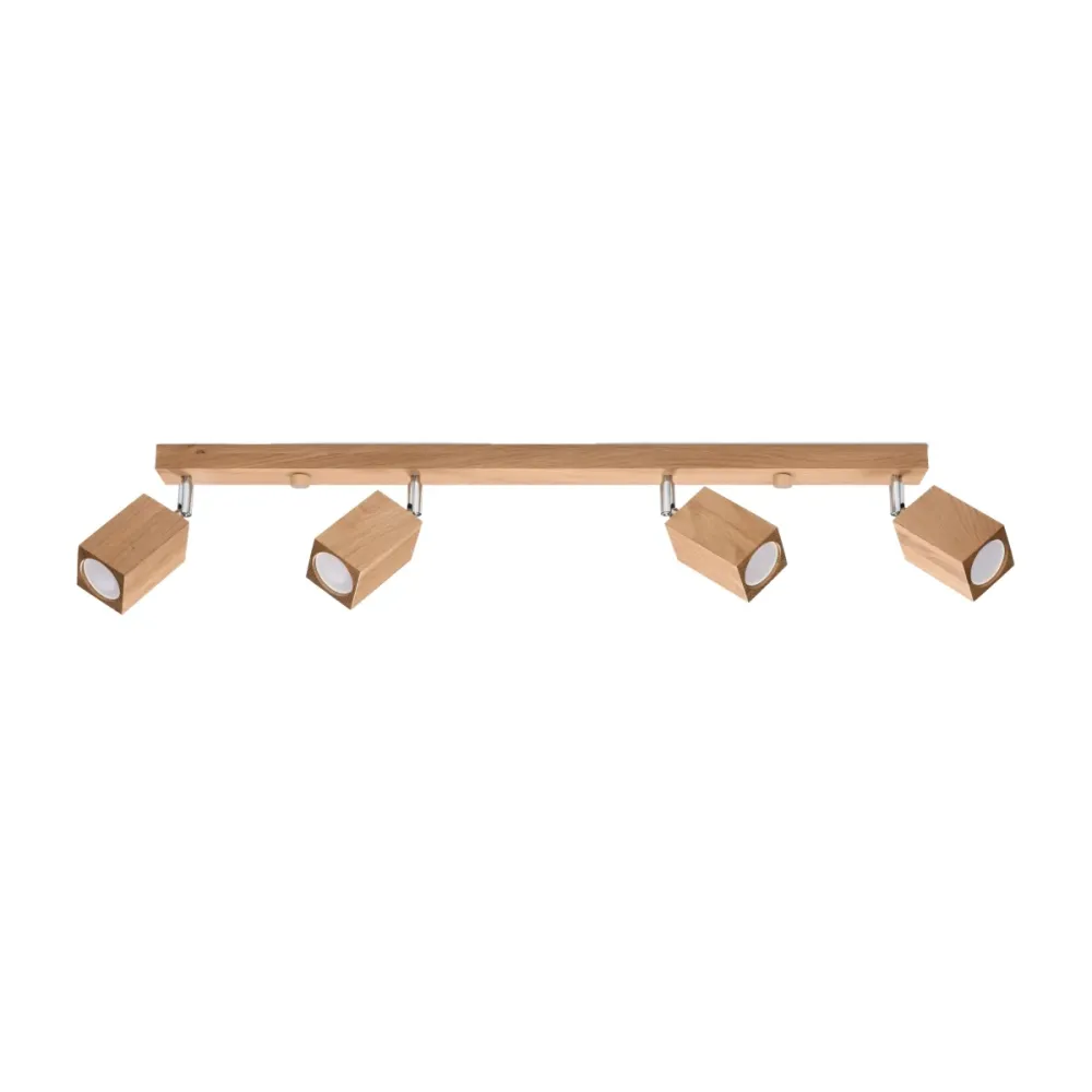 Spots sur rail de plafond Sollux Lighting Keke 4L GU10 chêne