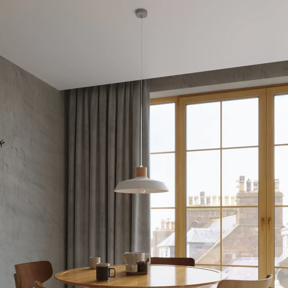Suspension Sollux Lighting Afra 1L, culot E27, gris